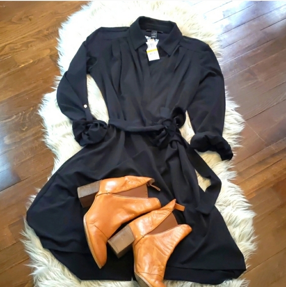 INC International Concepts Dresses & Skirts - NWT Black long sleeve packable dress, M
